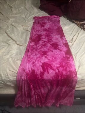 Fashion Nova Pink Tie-Dye Maxi Dress